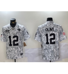 Men New Orleans Saints 12 Chris Olave 2024 F U S E Arctic Camo Salute To Service Limited Stitched Football Jersey Men New Orleans Saints 12 Chris Olave 2024 F U S E Arctic Camo Salute To Service Limited Stitched Football Jersey