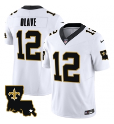 Men New Orleans Saints 12 Chris Olave White 2023 F U S E 1987 Legacy Vapor Stitched Jersey Men New Orleans Saints 12 Chris Olave White 2023 F U S E 1987 Legacy Vapor Stitched Jersey