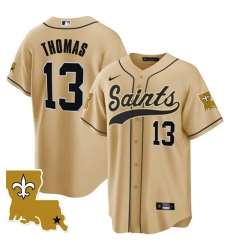 Men New Orleans Saints 13 Michael Thomas Gold 1987 Legacy Cool Base Stitched Baseball Jersey Men New Orleans Saints 13 Michael Thomas Gold 1987 Legacy Cool Base Stitched Baseball Jersey