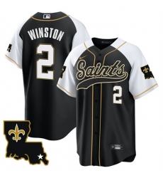 Men New Orleans Saints 2 Jameis Winston Black White 1987 Legacy Cool Base Stitched Baseball Jersey Men New Orleans Saints 2 Jameis Winston Black White 1987 Legacy Cool Base Stitched Baseball Jersey