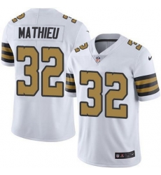 Men New Orleans Saints 32 Tyrann Mathieu White Color Rush Limited Stitched Jersey Men New Orleans Saints 32 Tyrann Mathieu White Color Rush Limited Stitched Jersey