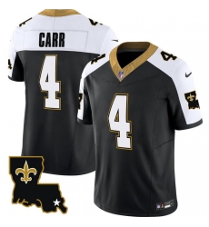 Men New Orleans Saints 4 Derek Carr Black White 2023 F U S E 1987 Legacy Vapor Stitched Jersey Men New Orleans Saints 4 Derek Carr Black White 2023 F U S E 1987 Legacy Vapor Stitched Jersey