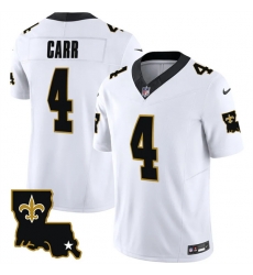 Men New Orleans Saints 4 Derek Carr White 2023 F U S E 1987 Legacy Vapor Stitched Jersey Men New Orleans Saints 4 Derek Carr White 2023 F U S E 1987 Legacy Vapor Stitched Jersey
