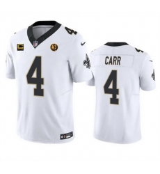 Men New Orleans Saints 4 Derek Carr White 2023 F U S E With 4 Star C Patch And John Madden Patch Vapor Limited Stitched Football Jersey Men New Orleans Saints 4 Derek Carr White 2023 F U S E With 4 Star C Patch And John Madden Patch Vapor Limited Stitched Football Jersey