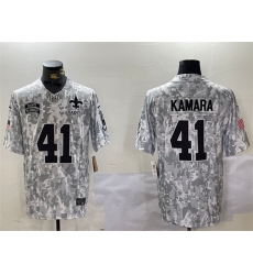 Men New Orleans Saints 41 Alvin Kamara 2024 F U S E Arctic Camo Salute To Service Limited Stitched Football Jersey Men New Orleans Saints 41 Alvin Kamara 2024 F U S E Arctic Camo Salute To Service Limited Stitched Football Jersey