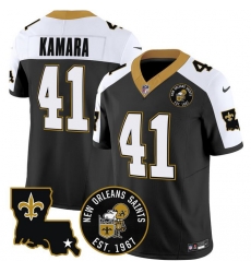 Men New Orleans Saints 41 Alvin Kamara Black F U S E EST 1967 Patch Vapor Stitched Jersey Men New Orleans Saints 41 Alvin Kamara Black F U S E EST 1967 Patch Vapor Stitched Jersey