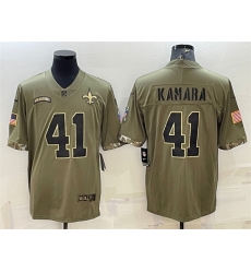 Men New Orleans Saints 41 Alvin Kamara Olive 2022 Salute To Service Limited Stitched Jersey Men New Orleans Saints 41 Alvin Kamara Olive 2022 Salute To Service Limited Stitched Jersey