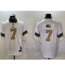 Men New Orleans Saints 7 Taysom Hill White 2024 F U S E Vapor Limited Stitched Jersey 3 Men New Orleans Saints 7 Taysom Hill White 2024 F U S E Vapor Limited Stitched Jersey 3