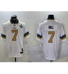 Men New Orleans Saints 7 Taysom Hill White 2024 F U S E Vapor Limited Stitched Jersey Men New Orleans Saints 7 Taysom Hill White 2024 F U S E Vapor Limited Stitched Jersey