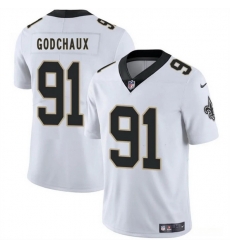 Men New Orleans Saints 91 Davon Godchaux White 2025 Vapor Limited Stitched Football Jersey Men New Orleans Saints 91 Davon Godchaux White 2025 Vapor Limited Stitched Football Jersey