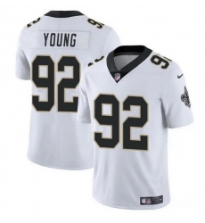 Men New Orleans Saints 92 Chase Young White Vapor Limited Stitched Football Jersey Men New Orleans Saints 92 Chase Young White Vapor Limited Stitched Football Jersey