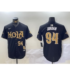 Men New Orleans Saints 94 Cameron Jordan Black Cool Base Stitched Baseball Jersey Men New Orleans Saints 94 Cameron Jordan Black Cool Base Stitched Baseball Jersey