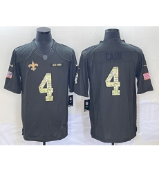 Men's New Orleans Saints #4 Derek Carr Black Anthracite 2016 Salute To Service Stitched NFL Nike Limited Jersey Men's New Orleans Saints #4 Derek Carr Black Anthracite 2016 Salute To Service Stitched NFL Nike Limited Jersey