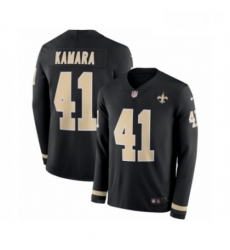 Mens Nike New Orleans Saints 41 Alvin Kamara Limited Black Therma Long Sleeve NFL Jersey Mens Nike New Orleans Saints 41 Alvin Kamara Limited Black Therma Long Sleeve NFL Jersey