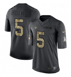 Mens Nike New Orleans Saints 5 Teddy Bridgewater Limited Black 2016 Salute to Service NFL Jersey Mens Nike New Orleans Saints 5 Teddy Bridgewater Limited Black 2016 Salute to Service NFL Jersey