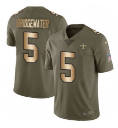 Mens Nike New Orleans Saints 5 Teddy Bridgewater Limited Olive Gold 2017 Salute to Service NFL Jersey Mens Nike New Orleans Saints 5 Teddy Bridgewater Limited Olive Gold 2017 Salute to Service NFL Jersey