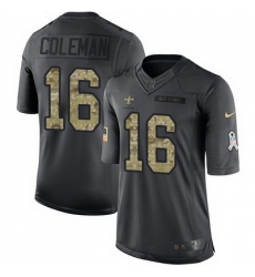 Nike Saints #16 Brandon Coleman Black Mens Stitched NFL Limited 2016 Salute To Service Jersey Nike Saints #16 Brandon Coleman Black Mens Stitched NFL Limited 2016 Salute To Service Jersey