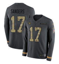 Nike Saints 17 Emmanuel Sanders Anthracite Salute to Service Men Stitched NFL Limited Therma Long Sleeve Jersey Nike Saints 17 Emmanuel Sanders Anthracite Salute to Service Men Stitched NFL Limited Therma Long Sleeve Jersey
