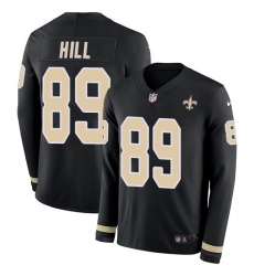 Nike Saints #89 Josh Hill Black Team Color Men Stitched NFL Limited Therma Long Sleeve Jersey Nike Saints #89 Josh Hill Black Team Color Men Stitched NFL Limited Therma Long Sleeve Jersey