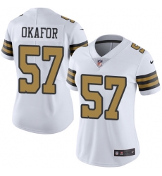 Nike Saints #57 Alex Okafor White Womens Stitched NFL Limited Rush Jersey Nike Saints #57 Alex Okafor White Womens Stitched NFL Limited Rush Jersey