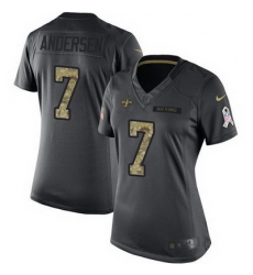 Nike Saints #7 Morten Andersen Black Womens Stitched NFL Limited 2016 Salute to Service Jersey Nike Saints #7 Morten Andersen Black Womens Stitched NFL Limited 2016 Salute to Service Jersey