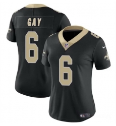 Women New Orleans Saints 6 Willie Gay Black Vapor Stitched Game Jersey Women New Orleans Saints 6 Willie Gay Black Vapor Stitched Game Jersey