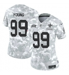 Women New Orleans Saints 99 Chase Young 2024 F U S E Arctic Camo Salute To Service Limited Stitched Football Jersey Women New Orleans Saints 99 Chase Young 2024 F U S E Arctic Camo Salute To Service Limited Stitched Football Jersey