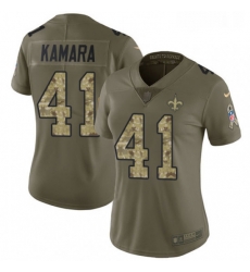 Womens Nike New Orleans Saints 41 Alvin Kamara Limited OliveCamo 2017 Salute to Service NFL Jersey Womens Nike New Orleans Saints 41 Alvin Kamara Limited OliveCamo 2017 Salute to Service NFL Jersey