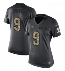 Womens Nike New Orleans Saints 9 Drew Brees Limited Black 2016 Salute to Service NFL Jersey Womens Nike New Orleans Saints 9 Drew Brees Limited Black 2016 Salute to Service NFL Jersey