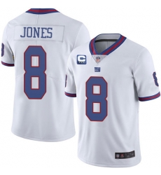 Men New York Giants 2022 #8 Daniel Jones White With 3-star C Patch Stitched NFL Jersey Men New York Giants 2022 #8 Daniel Jones White With 3-star C Patch Stitched NFL Jersey