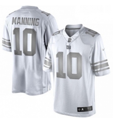 Mens Nike New York Giants 10 Eli Manning Limited White Platinum NFL Jersey Mens Nike New York Giants 10 Eli Manning Limited White Platinum NFL Jersey