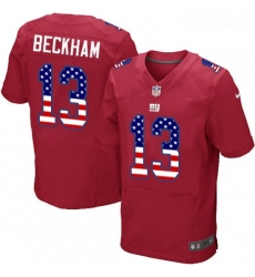 Mens Nike New York Giants 13 Odell Beckham Jr Elite Red Alternate USA Flag Fashion NFL Jersey Mens Nike New York Giants 13 Odell Beckham Jr Elite Red Alternate USA Flag Fashion NFL Jersey