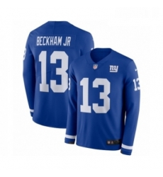 Mens Nike New York Giants 13 Odell Beckham Jr Limited Royal Blue Therma Long Sleeve NFL Jersey Mens Nike New York Giants 13 Odell Beckham Jr Limited Royal Blue Therma Long Sleeve NFL Jersey