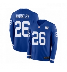 Mens Nike New York Giants 26 Saquon Barkley Limited Royal Blue Therma Long Sleeve NFL Jersey Mens Nike New York Giants 26 Saquon Barkley Limited Royal Blue Therma Long Sleeve NFL Jersey