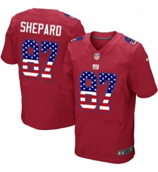 Mens Nike New York Giants 87 Sterling Shepard Elite Red Alternate USA Flag Fashion NFL Jersey Mens Nike New York Giants 87 Sterling Shepard Elite Red Alternate USA Flag Fashion NFL Jersey