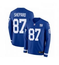 Mens Nike New York Giants 87 Sterling Shepard Limited Royal Blue Therma Long Sleeve NFL Jersey Mens Nike New York Giants 87 Sterling Shepard Limited Royal Blue Therma Long Sleeve NFL Jersey