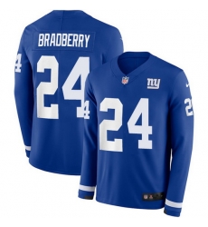 Nike Giants 24 James Bradberry Royal Blue Team Color Men Stitched NFL Limited Therma Long Sleeve Jersey Nike Giants 24 James Bradberry Royal Blue Team Color Men Stitched NFL Limited Therma Long Sleeve Jersey