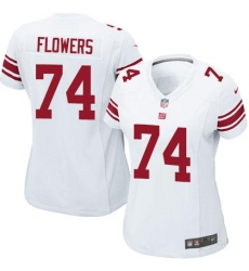 Nike Giants #74 Ereck Flowers White Womens Stitched NFL Elite Jersey Nike Giants #74 Ereck Flowers White Womens Stitched NFL Elite Jersey
