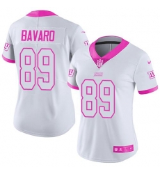 Nike Giants #89 Mark Bavaro White Pink Womens Stitched NFL Limited Rush Fashion Jersey Nike Giants #89 Mark Bavaro White Pink Womens Stitched NFL Limited Rush Fashion Jersey