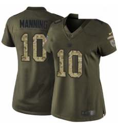 Womens Nike New York Giants 10 Eli Manning Elite Green Salute to Service NFL Jersey Womens Nike New York Giants 10 Eli Manning Elite Green Salute to Service NFL Jersey