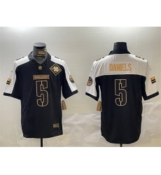 Men Washington Commanders 5 Jayden Daniels Black Gold 2024 F U S E 90th Anniversary Vapor Limited Stitched Football Jersey Men Washington Commanders 5 Jayden Daniels Black Gold 2024 F U S E 90th Anniversary Vapor Limited Stitched Football Jersey