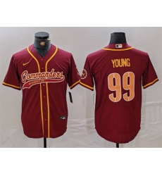 Men Washington Commanders 99 Chase Young Burgundy With Patch Cool Base Stitched Baseball Jersey Men Washington Commanders 99 Chase Young Burgundy With Patch Cool Base Stitched Baseball Jersey