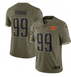 Men Washington Commanders 99 Chase Young Olive 2022 Salute To Service Limited Stitched Jersey Men Washington Commanders 99 Chase Young Olive 2022 Salute To Service Limited Stitched Jersey