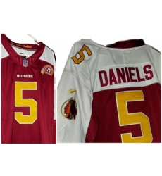Men Washington REDSKINS 5 Jayden Daniels Burgundy White Vapor Limited 75th Anniversary Vapor Limited Stitched Football Jersey Men Washington REDSKINS 5 Jayden Daniels Burgundy White Vapor Limited 75th Anniversary Vapor Limited Stitched Football Jersey