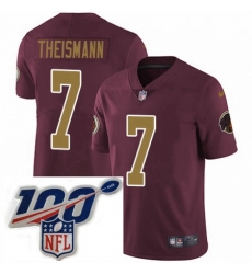 Mens Nike Washington Redskins 7 Joe Theismann Burgundy RedGold Number Alternate 80TH Anniversary Vapor Untouchable Limited Stitched 100th anniversary Neck Mens Nike Washington Redskins 7 Joe Theismann Burgundy RedGold Number Alternate 80TH Anniversary Vapor Untouchable Limited Stitched 100th anniversary Neck