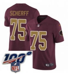 Mens Nike Washington Redskins 75 Brandon Scherff Burgundy RedGold Number Alternate 80TH Anniversary Vapor Untouchable Limited Stitched 100th anniversary Ne Mens Nike Washington Redskins 75 Brandon Scherff Burgundy RedGold Number Alternate 80TH Anniversary Vapor Untouchable Limited Stitched 100th anniversary Ne