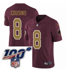 Mens Nike Washington Redskins 8 Kirk Cousins Burgundy RedGold Number Alternate 80TH Anniversary Vapor Untouchable Limited Stitched 100th anniversary Neck P Mens Nike Washington Redskins 8 Kirk Cousins Burgundy RedGold Number Alternate 80TH Anniversary Vapor Untouchable Limited Stitched 100th anniversary Neck P