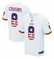 Mens Nike Washington Redskins 8 Kirk Cousins Elite White Road USA Flag Fashion NFL Jersey Mens Nike Washington Redskins 8 Kirk Cousins Elite White Road USA Flag Fashion NFL Jersey