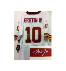 Nike Washington Redskins 10 Robert Griffin III White Elite Signed NFL Jersey Nike Washington Redskins 10 Robert Griffin III White Elite Signed NFL Jersey