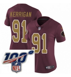 Womens Nike Washington Redskins 91 Ryan Kerrigan Burgundy RedGold Number Alternate 80TH Anniversary Vapor Untouchable Limited Stitched 100th anniversary Ne Womens Nike Washington Redskins 91 Ryan Kerrigan Burgundy RedGold Number Alternate 80TH Anniversary Vapor Untouchable Limited Stitched 100th anniversary Ne